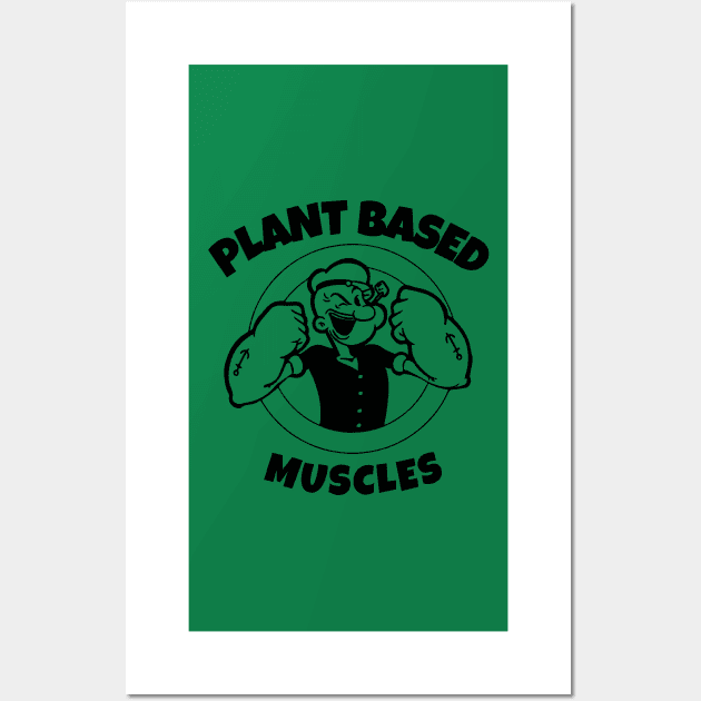 Powered by Plants Based Muscles Vegan Diet Wall Art by RareLoot19